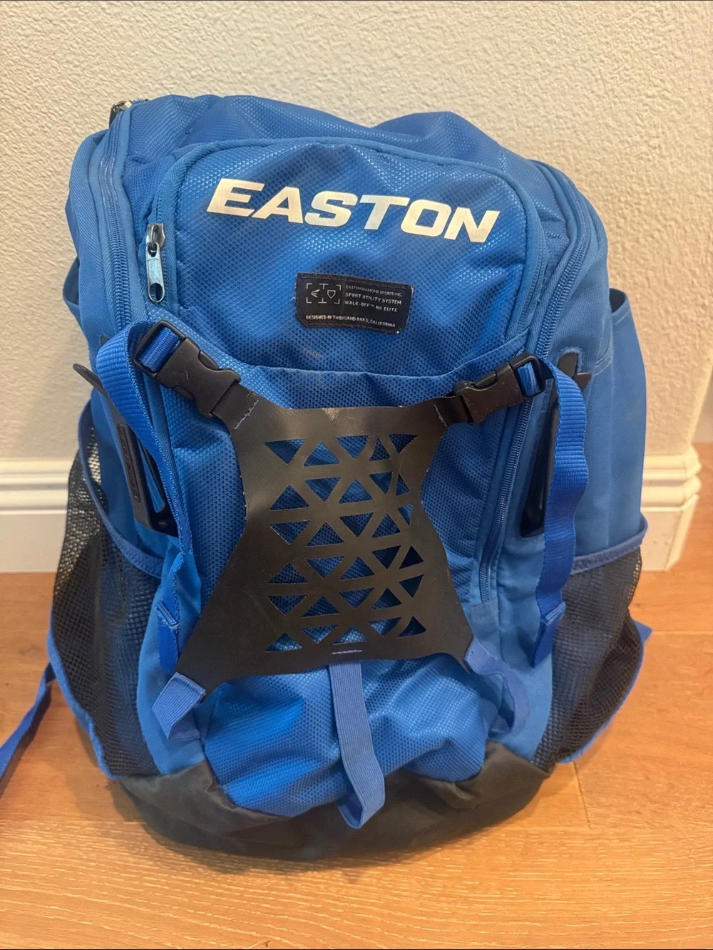 Easton Royal Blue Sport Baseball backpack with Front helmet and cleat storage